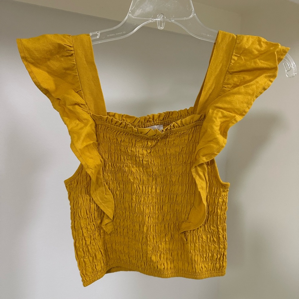 Ruffle Smocked Women's Cropped Tank Top